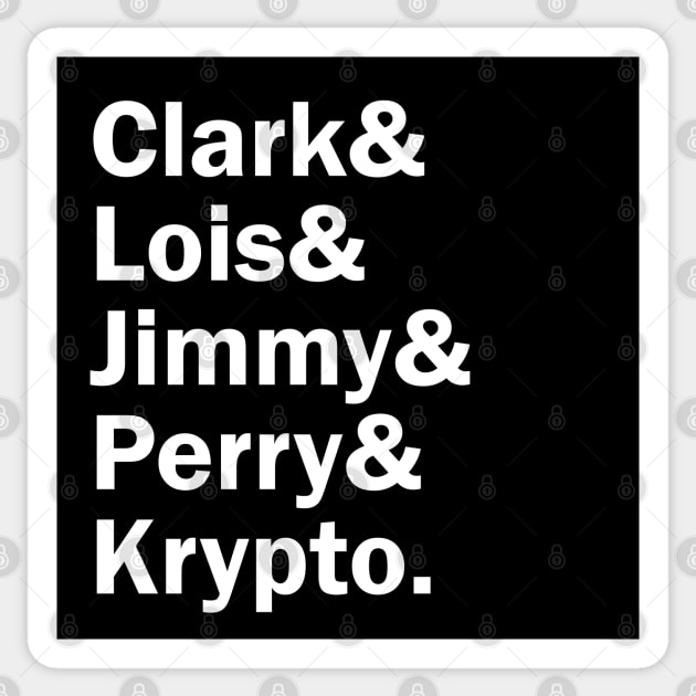 Funny Names x Superman (Clark, Lois, Jimmy, Perry, Krypto) Sticker by muckychris